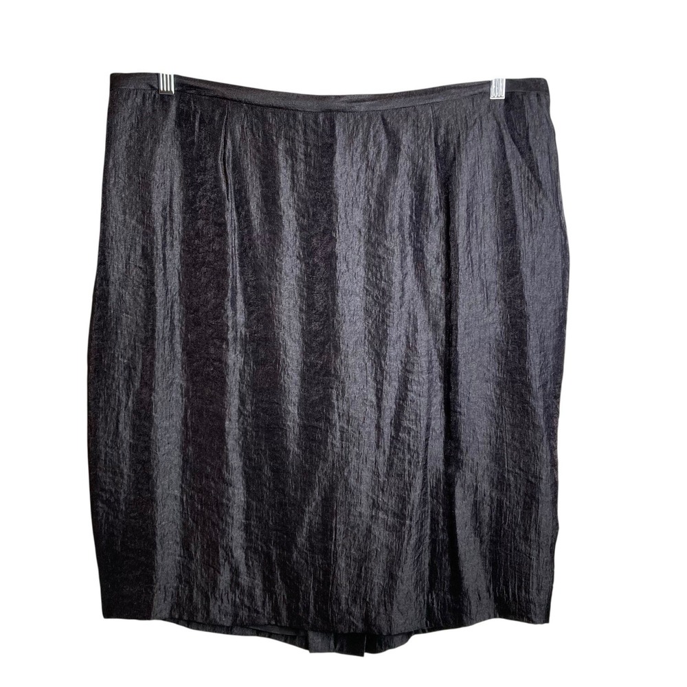Adrianna Papell Women's Black Shimmer Pencil Skirt Sz 18W Dressy Evening Chic